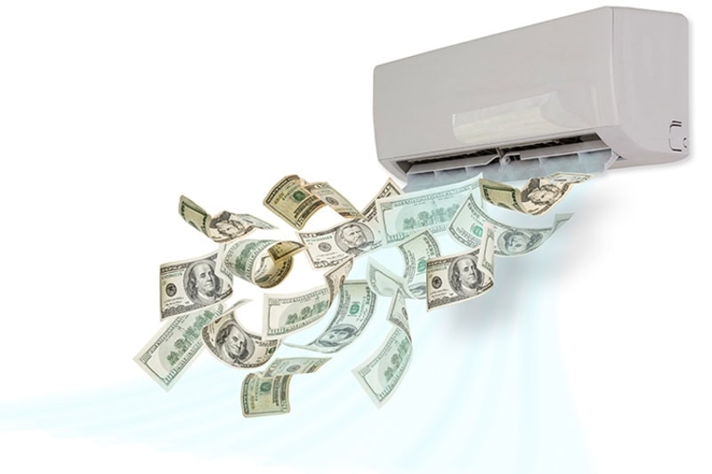 air conditioner blowing money out of vents.