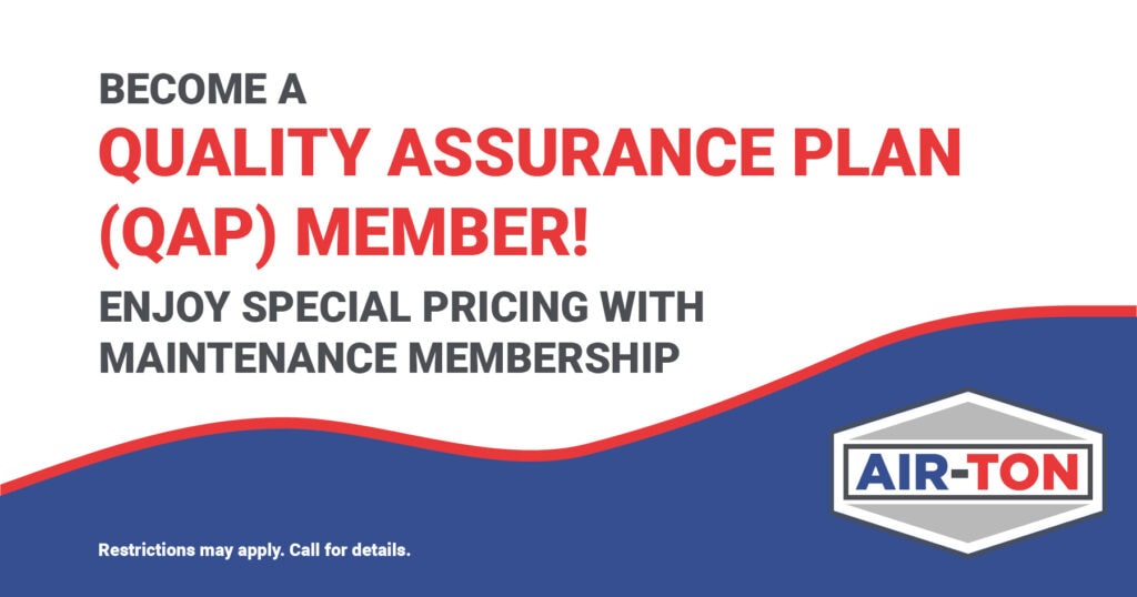 Air-Ton Heating & AC coupon offering special pricing for Quality Assurance Plan members. Call 713-661-2760 for details.